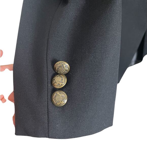 Neiman Marcus Double Breasted Blazer Stretch Black Women's 10 Classic Academia - Picture 8 of 15